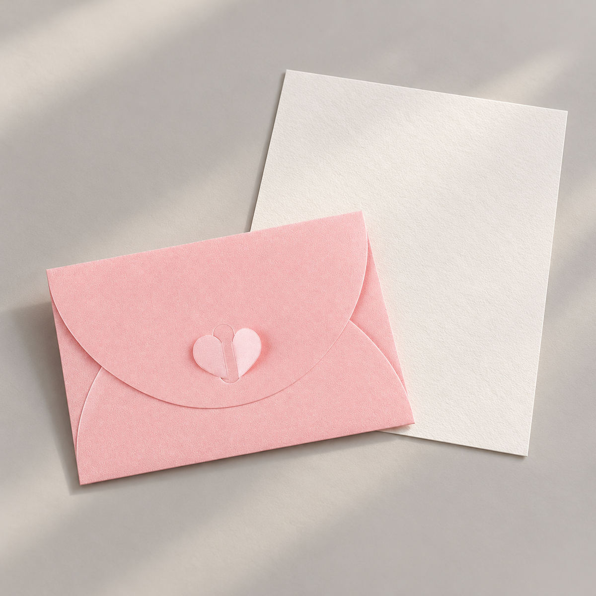 Baby Pink Butterfly C6 envelope with one sheet of Original Crown Mill Pure Cotton writing paper.