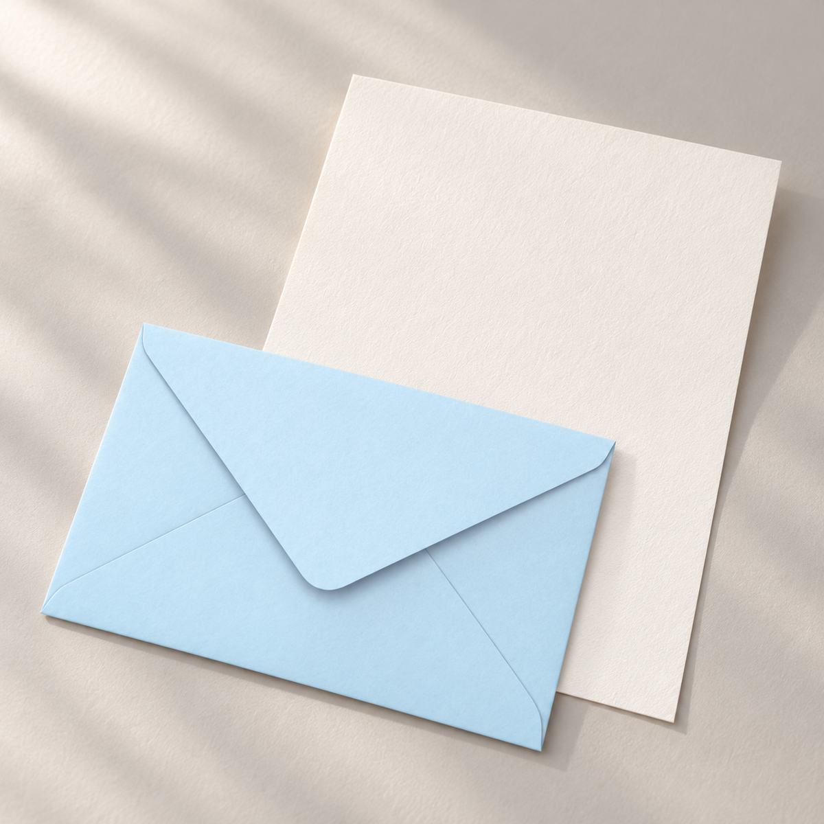 Pale Blue C5 envelope with one sheet of Original Crown Mill Pure Cotton writing paper.