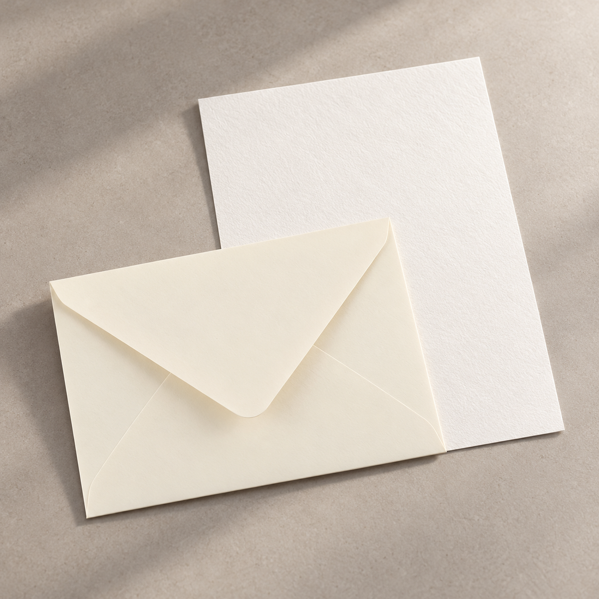 Ivory Wove C6 envelope with one sheet of Original Crown Mill Pure Cotton writing paper.
