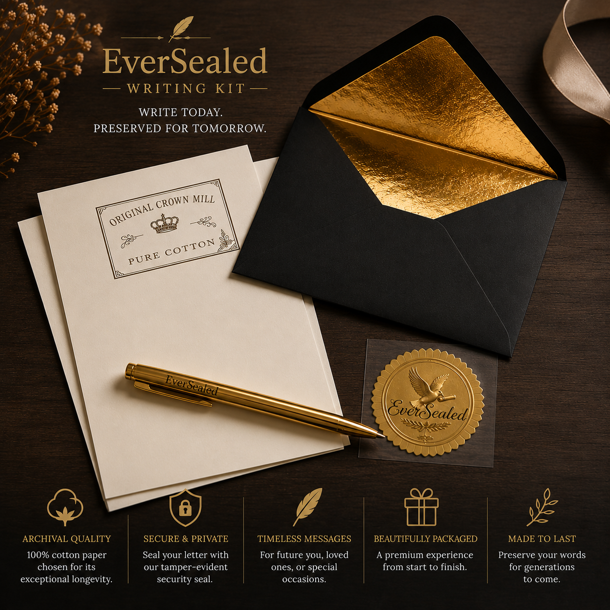EverSealed Classic Writing Kit – Premium Cotton Letter Writing Set